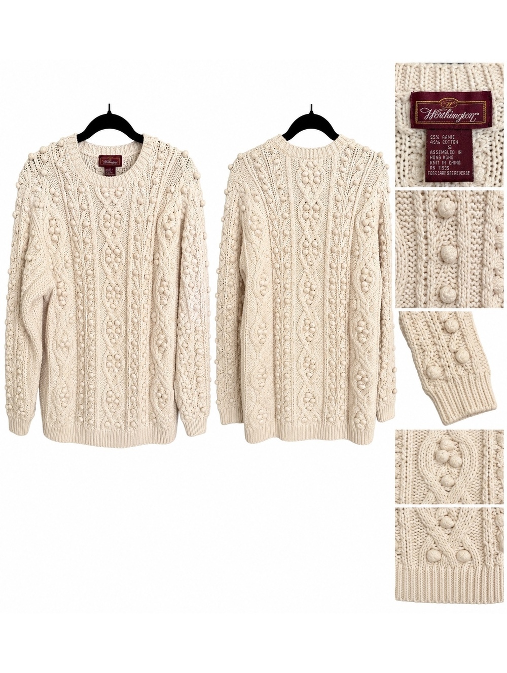 Woolrich cream cable knit sweater